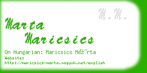 marta maricsics business card